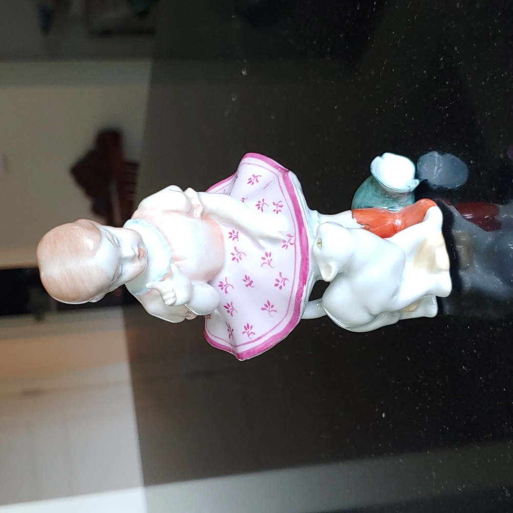 Herend Girl With Cat figurine